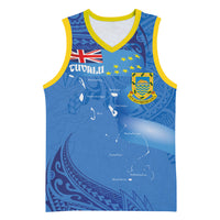 Tuvalu Heritage Basketball Jersey Map of the Islands and Polynesia Pattern