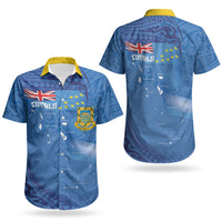 Tuvalu Heritage Couples Matching Off Shoulder Short Dress and Hawaiian Shirt Map of the Islands and Polynesia Pattern