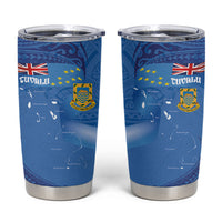 Tuvalu Heritage Tumbler Cup Map of the Islands and Polynesia Pattern