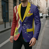 Kiribati Heritage Blazer Map of the Islands and Polynesia Pattern