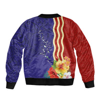 Kiribati Heritage Bomber Jacket Map of the Islands and Polynesia Pattern
