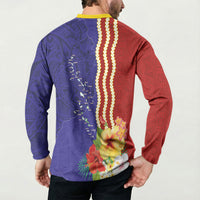 Kiribati Heritage Button Sweatshirt Map of the Islands and Polynesia Pattern