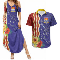 Kiribati Heritage Couples Matching Summer Maxi Dress and Hawaiian Shirt Map of the Islands and Polynesia Pattern LT03 Multicolor - Polynesian Pride