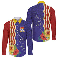 Kiribati Heritage Family Matching Long Sleeve Bodycon Dress and Hawaiian Shirt Map of the Islands and Polynesia Pattern LT03 Dad's Shirt - Long Sleeve Multicolor - Polynesian Pride