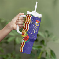 Kiribati Heritage Tumbler With Handle Map of the Islands and Polynesia Pattern