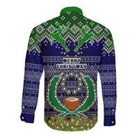 pohnpei-state-christmas-long-sleeve-button-shirt-coat-of-arms-beautiful-merry-xmas-snowflake