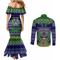 personalised-pohnpei-state-christmas-couples-matching-mermaid-dress-and-long-sleeve-button-shirts-coat-of-arms-beautiful-merry-xmas-snowflake
