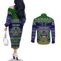 personalised-pohnpei-state-christmas-couples-matching-off-the-shoulder-long-sleeve-dress-and-long-sleeve-button-shirts-coat-of-arms-beautiful-merry-xmas-snowflake