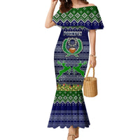 Personalised Pohnpei State Christmas Mermaid Dress Coat of Arms Beautiful Merry Xmas Snowflake LT03 Women Blue - Polynesian Pride