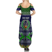 Personalised Pohnpei State Christmas Summer Maxi Dress Coat of Arms Beautiful Merry Xmas Snowflake LT03 - Polynesian Pride