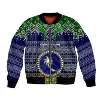 chuuk-state-christmas-bomber-jacket-coat-of-arms-beautiful-merry-xmas-snowflake