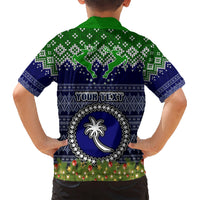 Personalised Chuuk State Christmas Hawaiian Shirt Coat of Arms Beautiful Merry Xmas Snowflake LT03 - Polynesian Pride