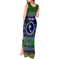 Personalised Chuuk State Christmas Tank Maxi Dress Coat of Arms Beautiful Merry Xmas Snowflake LT03 - Polynesian Pride