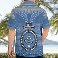 Kosrae Christmas Hawaiian Shirt Coat of Arms Beautiful Merry Xmas Snowflake LT03 - Polynesian Pride