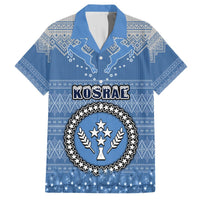 Personalised Kosrae Christmas Hawaiian Shirt Coat of Arms Beautiful Merry Xmas Snowflake LT03 Blue - Polynesian Pride