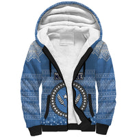 Personalised Kosrae Christmas Sherpa Hoodie Coat of Arms Beautiful Merry Xmas Snowflake LT03 Unisex Blue - Polynesian Pride
