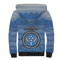 Personalised Kosrae Christmas Sherpa Hoodie Coat of Arms Beautiful Merry Xmas Snowflake LT03 - Polynesian Pride