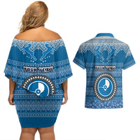 personalised-yap-christmas-couples-matching-off-shoulder-short-dress-and-hawaiian-shirt-coat-of-arms-beautiful-merry-xmas-snowflake
