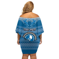 Personalised Yap Christmas Off Shoulder Short Dress Coat of Arms Beautiful Merry Xmas Snowflake LT03 - Polynesian Pride