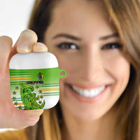 Cook Islands Va'a Race AirPods Case Te Tatau Tattoos Sporty Style Green-White Color LT03 - Polynesian Pride