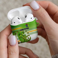 Cook Islands Va'a Race AirPods Case Te Tatau Tattoos Sporty Style Green-White Color LT03 - Polynesian Pride