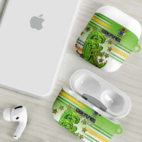 Cook Islands Va'a Race AirPods Case Te Tatau Tattoos Sporty Style Green-White Color LT03 - Polynesian Pride