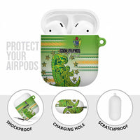Cook Islands Va'a Race AirPods Case Te Tatau Tattoos Sporty Style Green-White Color LT03 - Polynesian Pride