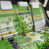 Cook Islands Va'a Race Back Car Seat Cover Te Tatau Tattoos Sporty Style Green-White Color - Polynesian Pride