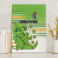 Cook Islands Va'a Race Canvas Wall Art Te Tatau Tattoos Sporty Style Green-White Color - Polynesian Pride