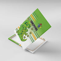 Cook Islands Va'a Race Canvas Wall Art Te Tatau Tattoos Sporty Style Green-White Color - Polynesian Pride