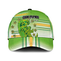Cook Islands Va'a Race Classic Cap Te Tatau Tattoos Sporty Style Green-White Color - Polynesian Pride