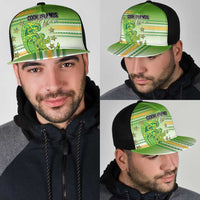 Cook Islands Va'a Race Mesh Trucker Cap Te Tatau Tattoos Sporty Style Green-White Color LT03 - Polynesian Pride