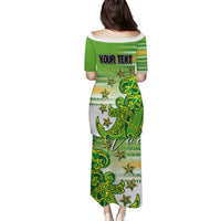 Personalised Cook Islands Va'a Race Puletasi Te Tatau Tattoos Sporty Style Green-White Color - Polynesian Pride