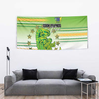 Cook Islands Va'a Race Tapestry Te Tatau Tattoos Sporty Style Green-White Color - Polynesian Pride
