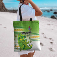 Cook Islands Va'a Race Tote Bag Te Tatau Tattoos Sporty Style Green-White Color - Polynesian Pride