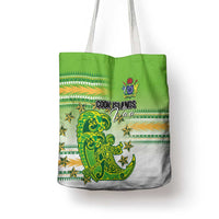 Cook Islands Va'a Race Tote Bag Te Tatau Tattoos Sporty Style Green-White Color - Polynesian Pride