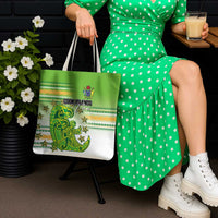 Cook Islands Va'a Race Tote Bag Te Tatau Tattoos Sporty Style Green-White Color - Polynesian Pride