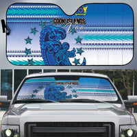Cook Islands Va'a Race Auto Sun Shade Te Tatau Tattoos Sporty Style Light Blue Color LT03 Blue - Polynesian Pride