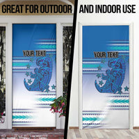 Personalised Cook Islands Va'a Race Door Cover Te Tatau Tattoos Sporty Style Light Blue Color LT03 - Polynesian Pride