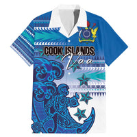 Personalised Cook Islands Va'a Race Family Matching Mermaid Dress and Hawaiian Shirt Te Tatau Tattoos Sporty Style Light Blue Color - Polynesian Pride