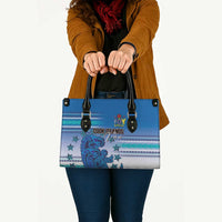 Cook Islands Va'a Race Leather Bag Te Tatau Tattoos Sporty Style Light Blue Color LT03 - Polynesian Pride
