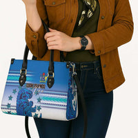 Cook Islands Va'a Race Leather Bag Te Tatau Tattoos Sporty Style Light Blue Color LT03 - Polynesian Pride