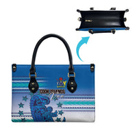 Cook Islands Va'a Race Leather Bag Te Tatau Tattoos Sporty Style Light Blue Color LT03 - Polynesian Pride
