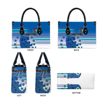 Cook Islands Va'a Race Leather Bag Te Tatau Tattoos Sporty Style Light Blue Color LT03 - Polynesian Pride