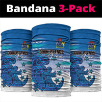 Cook Islands Va'a Race Neck Gaiter Te Tatau Tattoos Sporty Style Light Blue Color - Polynesian Pride