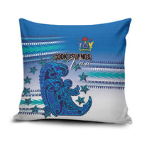 Cook Islands Va'a Race Pillow Cover Te Tatau Tattoos Sporty Style Light Blue Color LT03 Blue - Polynesian Pride