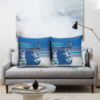 Cook Islands Va'a Race Pillow Cover Te Tatau Tattoos Sporty Style Light Blue Color LT03 - Polynesian Pride