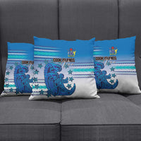 Cook Islands Va'a Race Pillow Cover Te Tatau Tattoos Sporty Style Light Blue Color LT03 - Polynesian Pride
