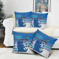 Cook Islands Va'a Race Pillow Cover Te Tatau Tattoos Sporty Style Light Blue Color LT03 - Polynesian Pride
