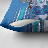 Cook Islands Va'a Race Pillow Cover Te Tatau Tattoos Sporty Style Light Blue Color LT03 - Polynesian Pride